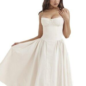 Sweetheart Neck Ruched Midi Dress | New Sleeveless A-Line Formal Dress